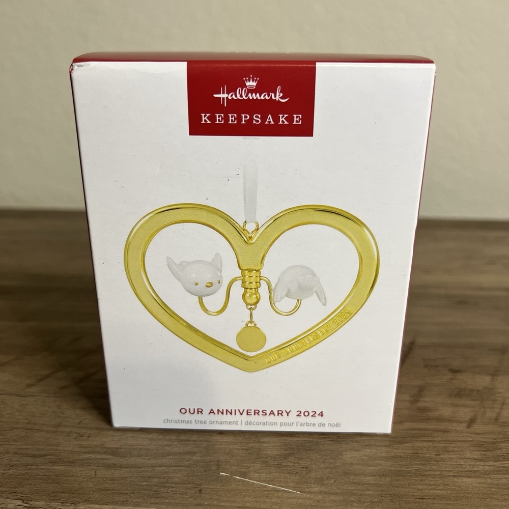 2024 Hallmark Our Anniversary 2024 Metal Ornament Personalized Charms NIB